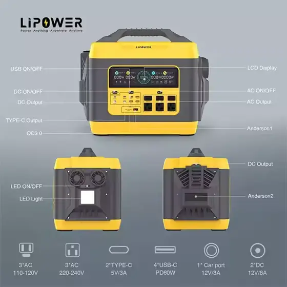 پاور استیشن 2200 وات لی پاور قابل حمل مدل M2200L-S اورجینال