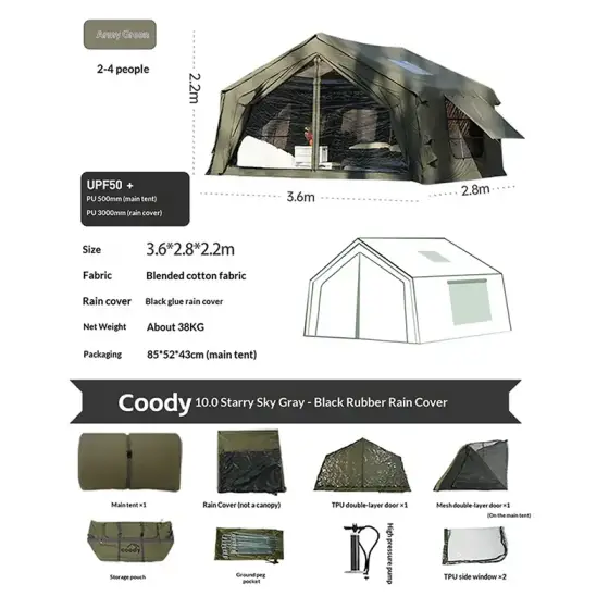 چادر بادی 2-4 نفره Coody مدل 10.0 اورجینال